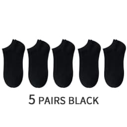 5pairs Mens Socks Boat Black Business Solid Color Breathable Comfortable High Quality Ankle