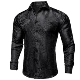 26 Colors Luxury Men's Shirts Long Sleeves Paisley Floral Printed Jacquard Purple Blue Black Shirt for Man Fall Winter Blouse