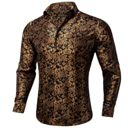 26 Colors Luxury Men's Shirts Long Sleeves Paisley Floral Printed Jacquard Purple Blue Black Shirt for Man Fall Winter Blouse