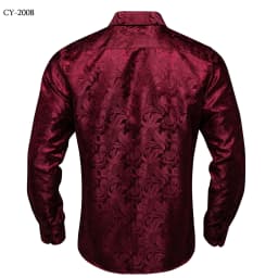 26 Colors Luxury Men's Shirts Long Sleeves Paisley Floral Printed Jacquard Purple Blue Black Shirt for Man Fall Winter Blouse