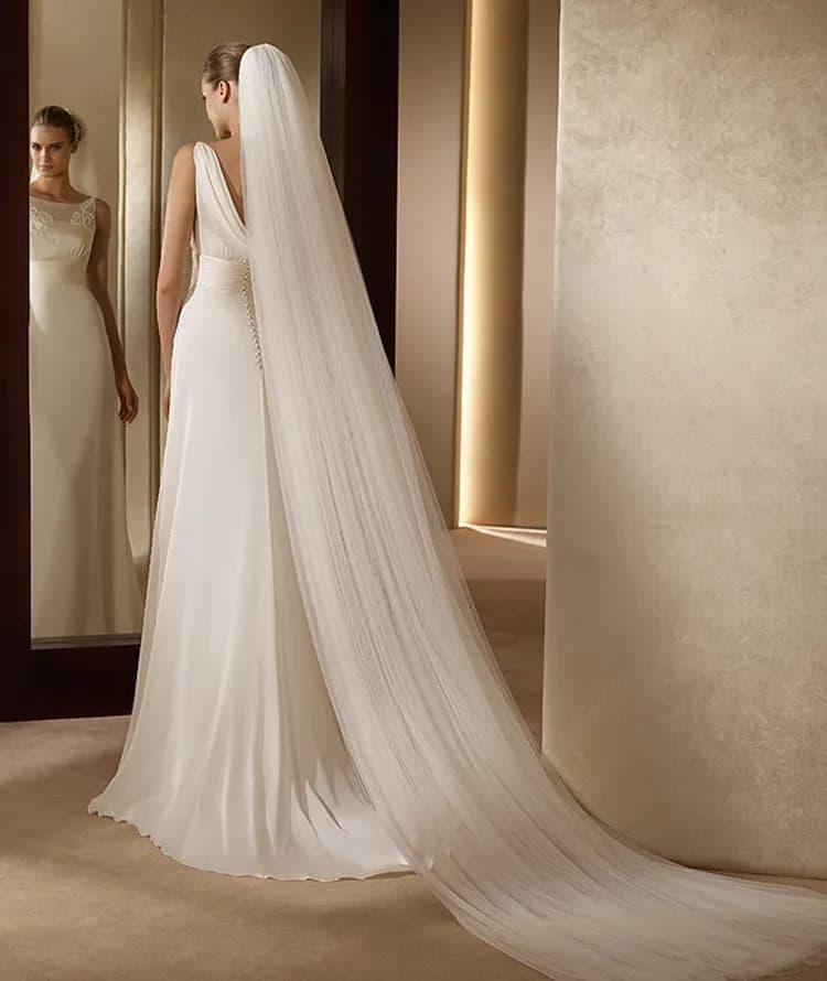 Hot Sale 2 Layer Wedding Bridal Veil White Ivory Soft Sheer Simple Veil Veu De Noiva With Comb Wedding Accessories