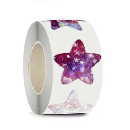 50-500pcs Holographic Color Star Stickers Reward Foil Star Stickers Labels For Wall Crafts Classroom Supplies Stationery Sticker