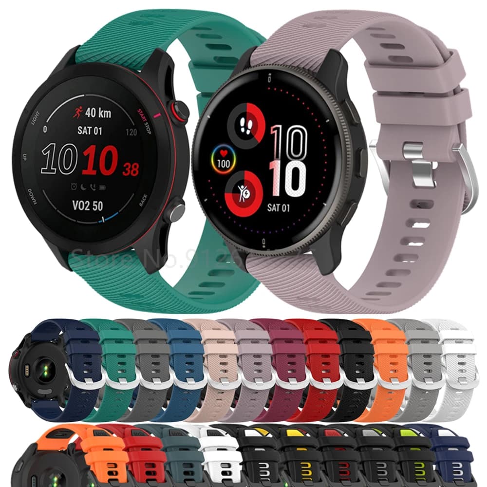 Silicone Wrist Strap For Garmin Forerunner 255 265 255S 265S 165 55 645 Venu 3 3S 2 Plus Vivoactive 5 Smart Watch Band Bracelet
