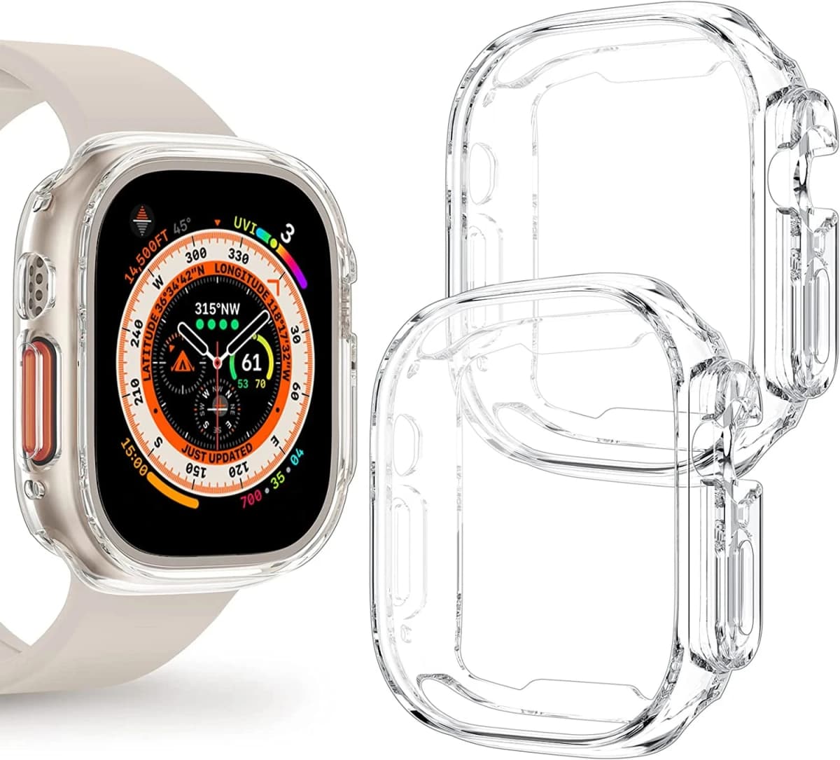 Watch Case for Apple Watch Ultra 4/3/2 49MM Series 8 7 SE 6 5 45MM 41MM 44MM 40MM Transparent Cover Apple Watch Screen Protector