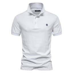 AIOPESON 100% Cotton Embroidery Men's Polo Shirts Solid Color Short Sleeve Polo Shirts for Men New Summer Brand Social Polos Men