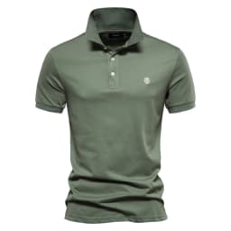 AIOPESON 100% Cotton Embroidery Men's Polo Shirts Solid Color Short Sleeve Polo Shirts for Men New Summer Brand Social Polos Men