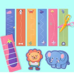 Preschool Cutting Pasting Cut Lines Fruits Animals Paper Projects Kids Learn Scissor Skills Activity Book & Safe Scissors