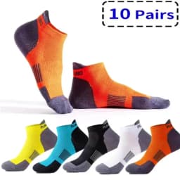 5/10 Pairs Men's Breathable Ankle Socks Mesh Casual Athletic Sports Short Socks Thin Cut for Summer Size 38-45