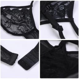 Sexy Hollow Out Bra Underwear Women Lace Tied Up Nightwear Push Up Bra Hollow Thong Sexy Linerie Set Three Point Bralette Bikini