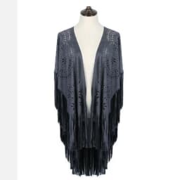 Camel Suede Floral Hollow Out Fringe Tassel Shawl Women Vintage Capes Ponchos Autumn Bohemian Cardigan Cloak Boho Capes