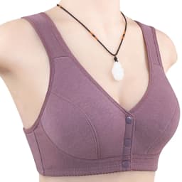 Comfortable Soft Cotton Bra Women Front Closure Camisole Bras Big Size 36-46 AB Cup Middle Age Women Everyday UnderWear