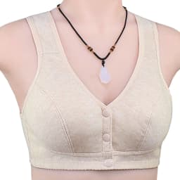 Comfortable Soft Cotton Bra Women Front Closure Camisole Bras Big Size 36-46 AB Cup Middle Age Women Everyday UnderWear