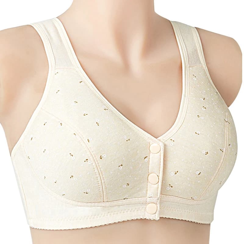 Comfortable Soft Cotton Bra Women Front Closure Camisole Bras Big Size 36-46 AB Cup Middle Age Women Everyday UnderWear