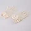1 Pair Girls Kids White Lace Wedding Gloves Faux Pearl Bowknot Fishnet Gloves Communion Flower Girl Party Ceremony Accessories