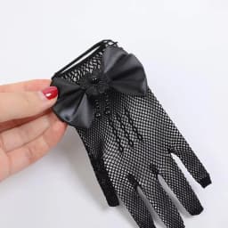 1 Pair Girls Kids White Lace Wedding Gloves Faux Pearl Bowknot Fishnet Gloves Communion Flower Girl Party Ceremony Accessories