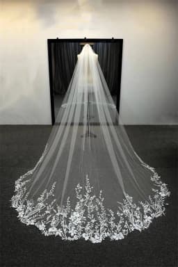 3Meter Long Sparkling Sequin Veil Wedding Cathedral One Layer Bridal Veil Elegant Lace Veil of with Comb wedding accessories