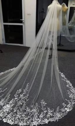 3Meter Long Sparkling Sequin Veil Wedding Cathedral One Layer Bridal Veil Elegant Lace Veil of with Comb wedding accessories