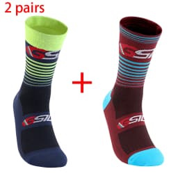 2 Pairs New Cycling Socks Bike Nurse Compression Road Bike Running Mtb Knee-high Outdoor Sports Racing Sport Socks High Quality