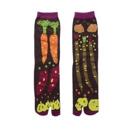 Colorful Cartoon Combed Cotton Women's Two Toe Socks Grapes Waves Carp Japanese Harajuku Funny Cute Sandals Tabi Socks Sokken