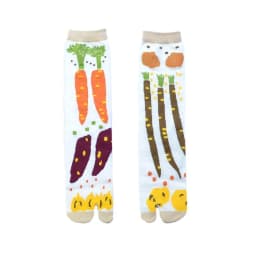 Colorful Cartoon Combed Cotton Women's Two Toe Socks Grapes Waves Carp Japanese Harajuku Funny Cute Sandals Tabi Socks Sokken