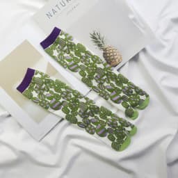 Colorful Cartoon Combed Cotton Women's Two Toe Socks Grapes Waves Carp Japanese Harajuku Funny Cute Sandals Tabi Socks Sokken