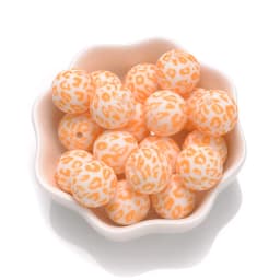 15mm 10Pcs Teether Silicone Beads Leopard Print Round Teething Beads For Baby Pacifier Chain Dummy Holder Clip DIY Necklace