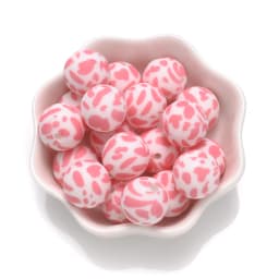 15mm 10Pcs Teether Silicone Beads Leopard Print Round Teething Beads For Baby Pacifier Chain Dummy Holder Clip DIY Necklace