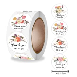 100-500pcs Free Gift Letters Labels Sticker Stationary Supplies Pink Thank You Sticker for Small Business Package Card 1 inch