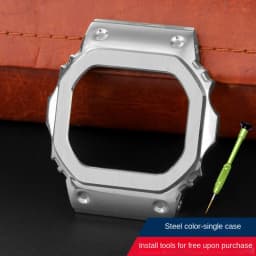 For Casio G-SHOCK metal case strap stainless steel Suit DW5600/GW-M5610/5000 GW-B5600 Modified Cool style Golden black watchband