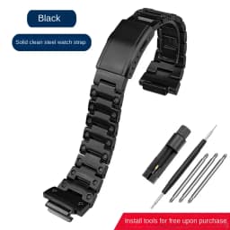 For Casio G-SHOCK metal case strap stainless steel Suit DW5600/GW-M5610/5000 GW-B5600 Modified Cool style Golden black watchband