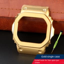 For Casio G-SHOCK metal case strap stainless steel Suit DW5600/GW-M5610/5000 GW-B5600 Modified Cool style Golden black watchband