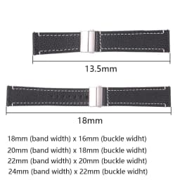 Soft Leather Watchband Brown Black 18mm 20mm 22mm 24mm Smart Watch Band Women Men Bracelet Cowhide Strap Deployment Clasp