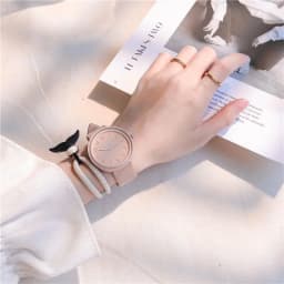 Fashion Makaron Simple Women's Quartz Watch Ins High Beauty Student Man And Women Style Round Leisure Vintage Wristbatch