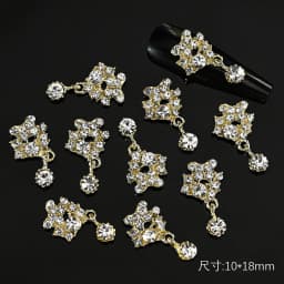 10pcs 3D Silver Pentagram Star Nail Art Alloy Rhinestone Luxury Metal Star Charms Nails Jewelry Gem Manicure Nail Art Decoration