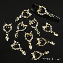 10pcs 3D Silver Pentagram Star Nail Art Alloy Rhinestone Luxury Metal Star Charms Nails Jewelry Gem Manicure Nail Art Decoration