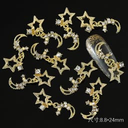 10pcs 3D Silver Pentagram Star Nail Art Alloy Rhinestone Luxury Metal Star Charms Nails Jewelry Gem Manicure Nail Art Decoration