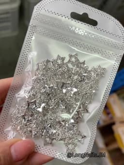 10pcs 3D Silver Pentagram Star Nail Art Alloy Rhinestone Luxury Metal Star Charms Nails Jewelry Gem Manicure Nail Art Decoration