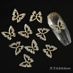 10pcs 3D Silver Pentagram Star Nail Art Alloy Rhinestone Luxury Metal Star Charms Nails Jewelry Gem Manicure Nail Art Decoration