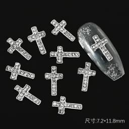10pcs 3D Silver Pentagram Star Nail Art Alloy Rhinestone Luxury Metal Star Charms Nails Jewelry Gem Manicure Nail Art Decoration