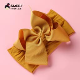 Grosgrain Ribbon Big Bownot Baby Headband For Newborn Girls Soft Nylon Elastic Headband For Kid Headwear Hair Accessories Gifts