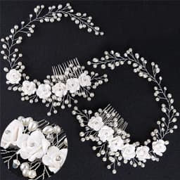 Made Hair Color Pearl Wedding Hair Combs Hair Accessories for Bridal Flower Headpiece Women Bride Hair ornaments Jewelry