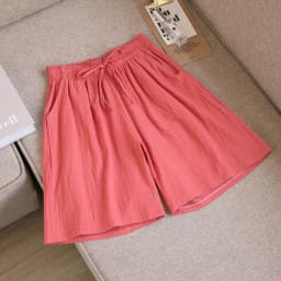Women Cotton Shorts Summer Casual Solid Two Pockets Shorts High Waist Loose Shorts for Girls Soft Cool Female Shorts