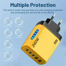 PD 240W Type C GaN Fast Charge Charger Multi Ports High Speed USB Charging Adapter For iPad iPhone Samsung Huawei Xiaomi Oneplus