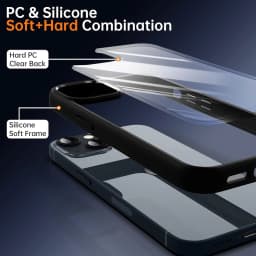 Colour Back Transparent Shockproof Phone Case for iPhone 16 15 14 13 12 11 Pro Max 7 8 Plus XR Xs 12 Mini Silicone Bumper Cover