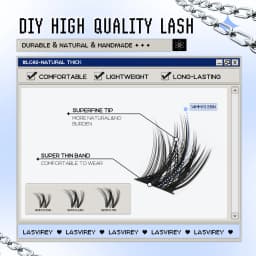 Lasvirey Cluster Lashes Kit DIY Fluffy Lash Clusters 4 IN 1 Mixed Full Set Individual Eyelashes Extension with Lash Bond & Seal