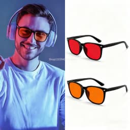 Blue Light Glasses Men Sleep Glasses For Blue Light Blocking Red Lens For Computer Gaming Reduce Eyestrain Bluelight Glasses