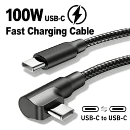 90 Degree Elbow USB C Fast Charge Cable For iPhone 17 16 15 Pro Max Samsung Xiaomi Redmi POCO OnePlus Nylon Braided Type C Cable
