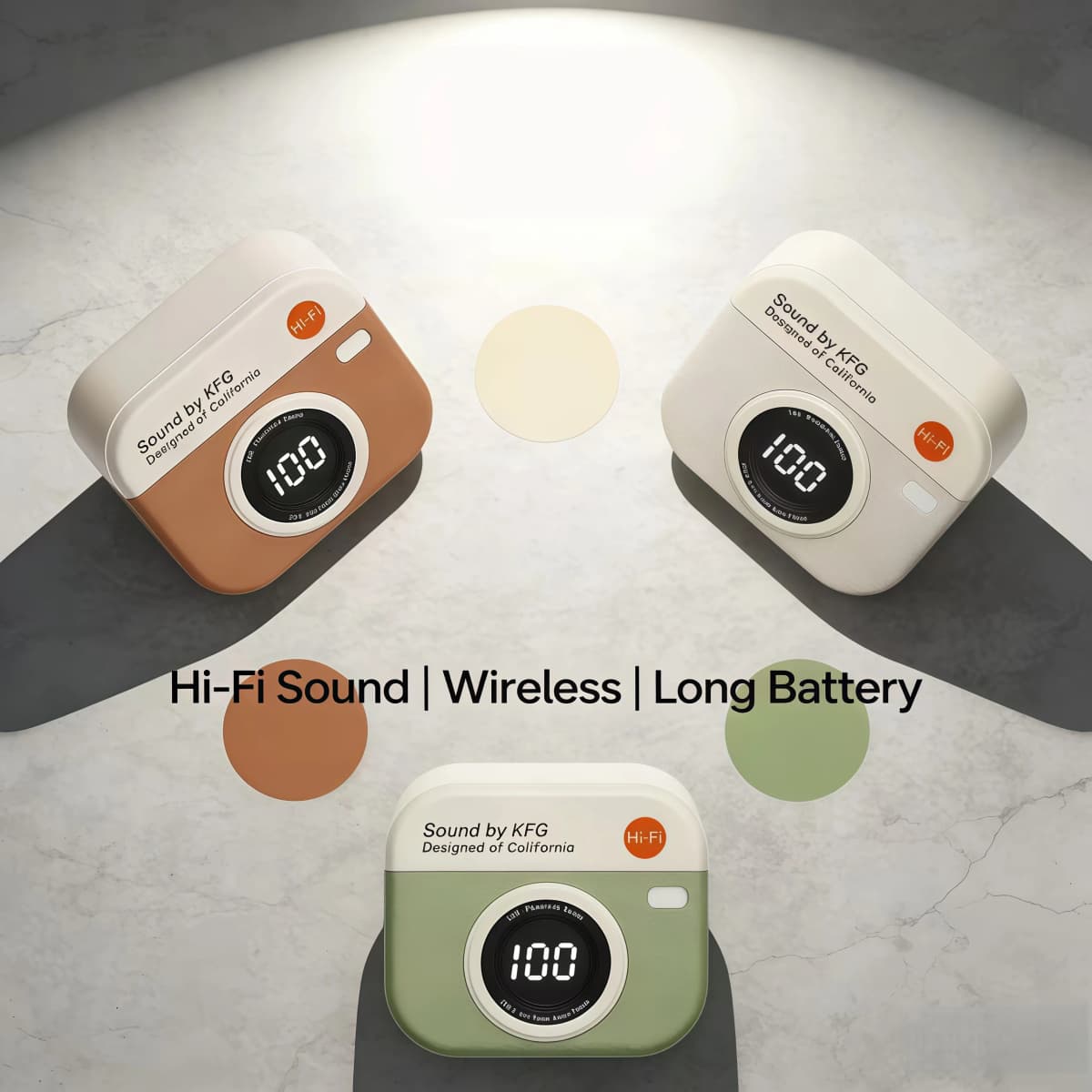 Wireless Bluetooth headphones retro camera creative battery level display music headphones long-lasting battery life