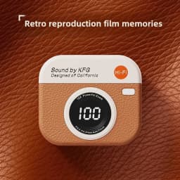 Wireless Bluetooth headphones retro camera creative battery level display music headphones long-lasting battery life