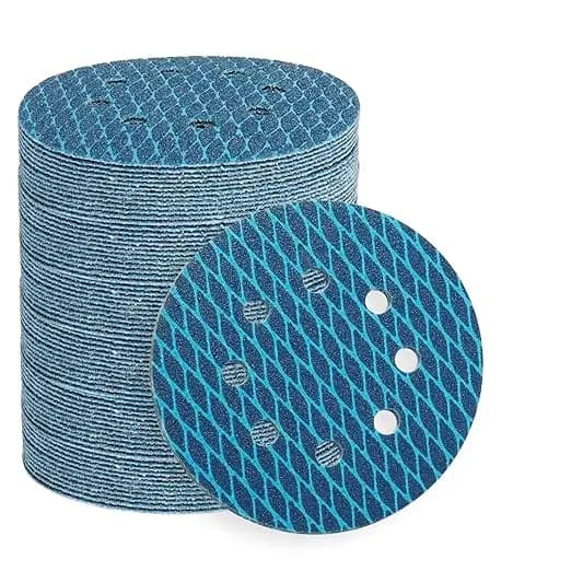 10 Pieces of 5-Inch 8-Hole Diamond-Shaped Sanding Discs with Adhesive Backing, Available in Grits 40/60/80/100/120/150/180/240/320, Suitable for Orbital and Random Orbital Sanders, Woodworking, Metalworking, Anti-Clogging Dust-Proof Sandpaper Discs